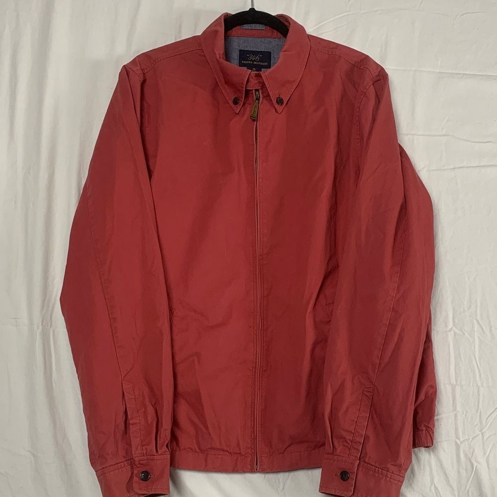 BROOKS BROTHERS | XL MENS ZIP UP DAD CASUAL DRIVER JACKET | RED BURGUNDY